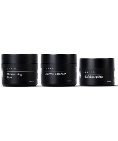 Lumin - Dark Circle Repair Set - Skin Care Kit for Men - Dark Circle Defense  Charcoal Cleanser  Moisturizer - Helps with Tired Eyes  Dark Spots  Uneven and Dull Skin - 2 Month Supply