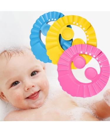 JINHENB 3Pcs Baby Bathing Cap - Adjustable Shower Protection Safety Visor for Toddler Kids - With Ears - Buy Online on GoSupps.com