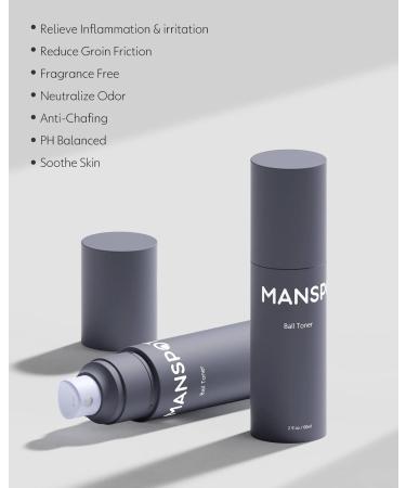 MANSPOT Ball Spray Deodorant for Men - Relieve Inflammation & Odor, Natural & Fragrance-Free - 2oz - Buy Online on GoSupps.com