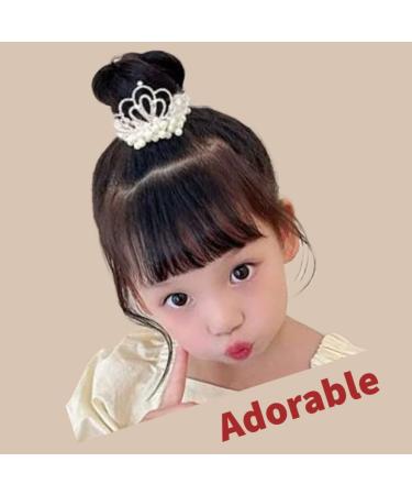 Pearl Hair Ties for All Hair Types - Elastic Beaded Hair Bands with Crown Scrunchies (Single Color A) - Women and Girls Fashion - Buy Online on GoSupps.com