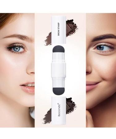 Double Eyebrow Stamp Kit | 10 Eyebrow Stencils for Perfect Shaping | Natural & Dark Brown Makeup Set - Buy Online on GoSupps.com