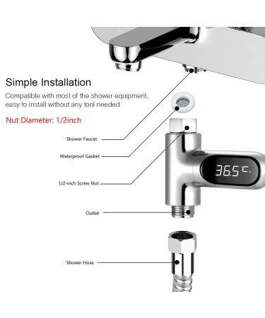 MatyBobe LED Digital Shower Thermometer - 0-100 Baby Bath Temperature Display | Celsius/Fahrenheit | 360 Rotatable Umbrella - Ideal for Kitchen & Bathroom - Buy Online on GoSupps.com