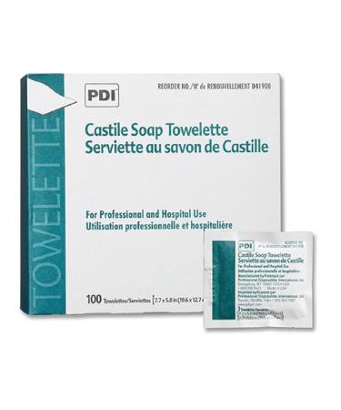 PDI D41900 Castile Soap Towelette 7.7"x5" Individually Wrapped 100/bx Sold Per Box 100 Count (Pack of 1)