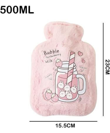 Pink 500ml Cozy Hot Water Bottle with Cover - Perfect for Kids & Winter Relief - Buy Online on GoSupps.com