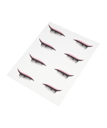 FRCOLOR 4 Pairs False Eyelashes Eye Makeup Sticker Sparkle Stickers Women Wispy Eye Lashes Eye Line Sticker 4x1.5cm Pink