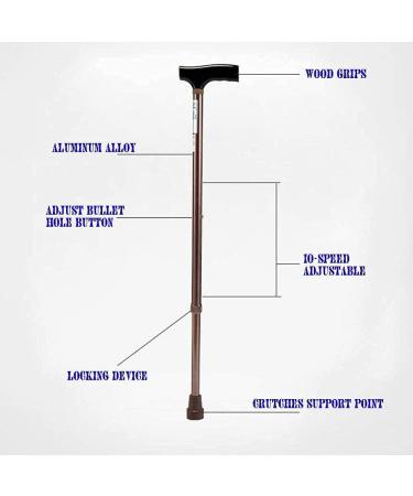 Walkers for seniors Canes Crutch Lightweight Non-Slip Aluminum Alloy Elderly Walking Stick Retractable Height Adjustable Walking Aid Copper rollator walkeri (Copper) Comfortable anniversary powerfully - Buy Online on GoSupps.com