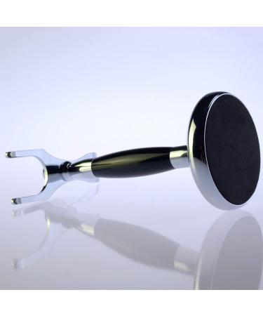 Stainless Steel Shaving Brush Stand Holder - Weighted Base, 31mm Brush Opening, Black Handle - Buy Online on GoSupps.com