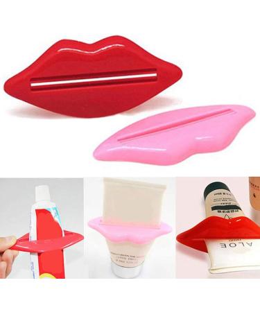AKOAK 2 Pcs Fun Lips Plastic Toothpaste Squeezer Toothpaste Bathroom Accessories Supplies Random Colors - Buy Online on GoSupps.com
