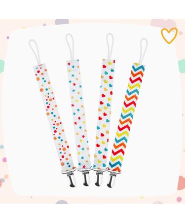 Symbolife Colorful Star Pacifier Clip Holder Leash - Unisex Baby Shower & Birthday Gift - Buy Online on GoSupps.com