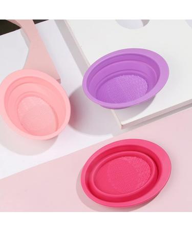 Makeup Brush Scrub Pad Portable Washing Tool Scrubber Brush Cleaner Tool Makeup Brush Cleaning Pad Foldable Bowl Cleaning Tools Folding Silicone Bowl Travel Bowl Silica Gel Make up - Buy Online on GoSupps.com