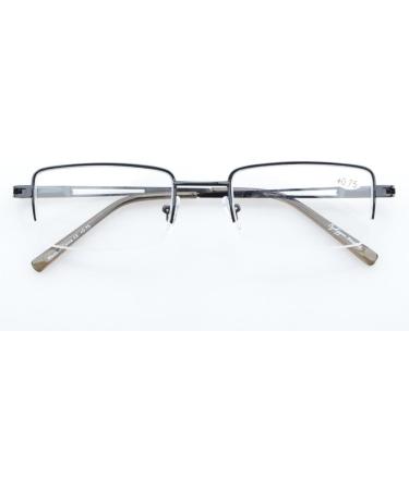 Eyekepper Rectangle Half-Rim Reading Glasses +2.25 | Stylish Black Readers with Spring Hinge for Comfort - International Shipping Available - Buy Online on GoSupps.com