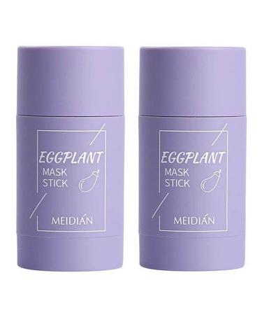 Eggplant Mask Stick for Face Eggplant Purifying Clay Stick Mask Blackhead Remover Face Moisturizes Oil Control Deep Clean Pore Improves Skin for Men Women All Skin Types (Eggplantx2)