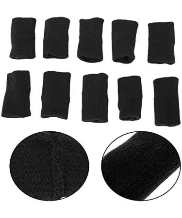 10pcs Stretchy Finger Protector Sleeves for Arthritis & Sports | Basketball Football Badminton Baseball - Black - Buy Online on GoSupps.com
