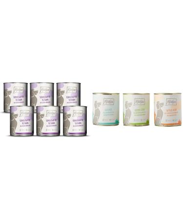 Mjamjam - Premium wet food for dogs - tasty turkey on delicious carrot 6 -pack (6 x 800 g) & - Premium wet feed for dogs - Mix package I - chicken & duck beef bundle with wet food Mix package II (6 x 800 g) turkey 800 g(6 -pack)