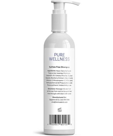 Pure Wellness Shampooing sans sulfate. Shampooing sans cruaut envers les v g taliens. Ingr dients naturels pour cheveux pais et brillants - Buy Online on GoSupps.com