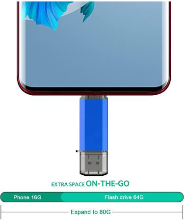 64GB USB C Flash Drive Alihelan 2 in 1 OTG Dual Type C Thumb Drive | USB 3.0 Pen Drive Memory Stick - Blue 64GB - Buy Online on GoSupps.com