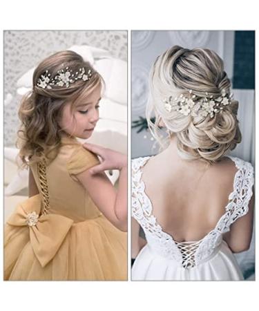 Edary Bridal Wedding Flower Hairpins - Pearl Jewelry & Silver Hair Clips for Women & Girls (5 Pack) | International Shipping - Buy Online on GoSupps.com