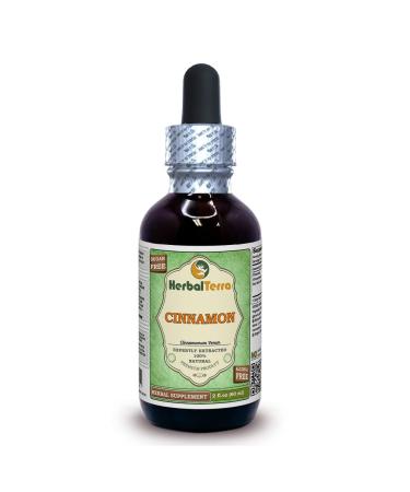 Herbal Terra LLC Cinnamon (Cinnamomum Verum) Glycerite Dried Bark Alcohol-Free Liquid Extract 2 oz Alcohol-FREE 2 Fl Oz (Pack of 1)