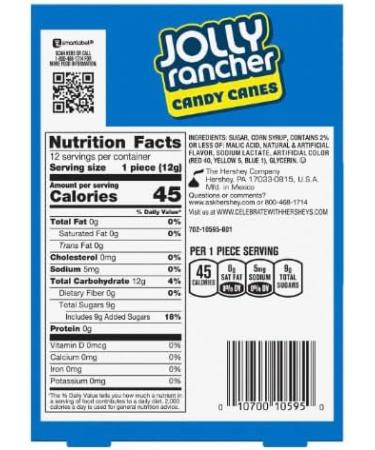 Jolly Rancher Candy Canes Assorted Flavour Strawberry Mixed Berry Watermelon 12 Count 149g (Specialy Crafted For Cristmas) - Buy Online on GoSupps.com