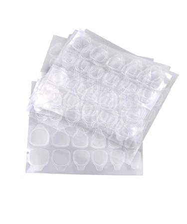 Kalolary Nail Adhesive Jelly Nail Adhesive Tabs Double Sided Adhesive Tabs Nail Glue Sticker Decals False Nail Tip for DIY Manicure Nail Art Decoration (Transparent(10 Sheets))