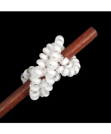 15 Pack White Spiral Hair Ties | Small No Crease Hair Coils | Telephone Cord Plastic Elastic Bands - Buy Online on GoSupps.com