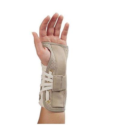 Deluxe Lace-Up Wrist Splint for Comfort and Stability Single Pull Closure for Carpal Tunnel Arthritis or Pain Relief Left X-Small