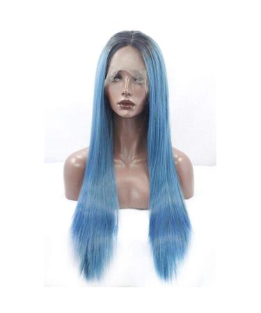 Hairpieces Natural Silky Long Straight Hair Lace Front Wig 2 Tonecolor Gradient Heat Resistant Fiber Synthetic Hair for Ladies Daily Cosplayeen Party 18in 18 in