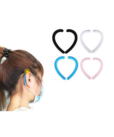Ear Strap Silicone Ear Silicone Earloop Ear Hook Protectors 3 Pairs per Pack (Pink)
