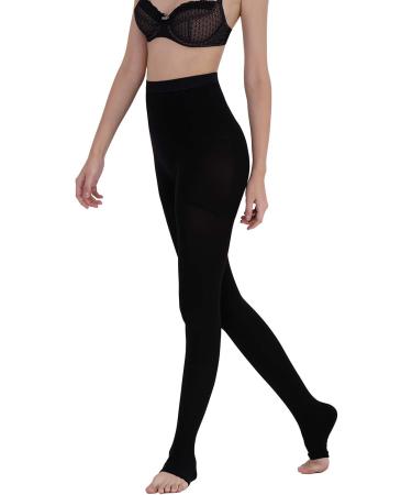 AMZAM Compression Pantyhose 15-20mmHg Open Toe - Nursing Support for Men & Women - Relieve Swelling, Edema & Varicose Veins - Black 3XL - Buy Online on GoSupps.com