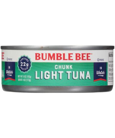 Bumble Bee Chunk Light Tuna in Water 5 oz Cans (Pack of 24) - Wild Caught, 22g Protein - Non-GMO, Gluten-Free, Kosher - Ideal for Tuna Salad & Recipes - Buy Online on GoSupps.com
