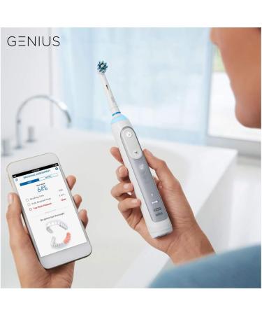 Buy Oral-B Genius 8500 Electric Toothbrush - 5 Cleaning Modes Bluetooth Travel Case - Silver Design Edition | Perfect Dental Care Gift - Buy Online on GoSupps.com