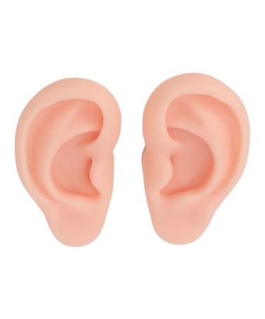 Soft Silicone Ear Model with Realistic Experience for Beginners in Ear Piercing Earring Display Props (Light Skin Color)
