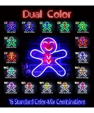 ST16s33-fnu0150-rb Gingerbread Man LED Neon Sign - Dual Color Red & Blue Silicone Perfect Holiday Decor - International Shipping Available - Buy Online on GoSupps.com