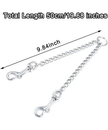 Metal Double Dog Leash Coupler Metal Durable Dog Chain Metal Double Dog Lead Rope Pet Dog Leash Extension Splitter Lead for 2 Dogs for Walking - Buy Online on GoSupps.com