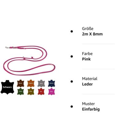 Buy Premium Adjustable Fat Leather Dog Leash for Small & Large Dogs - 2m Pink Double Leash International Shipping - Buy Online on GoSupps.com