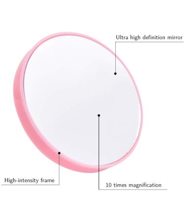 Dolovemk 10x Magnifying HD Makeup Mirror with Suction Cups | Blackhead/Blemish Removal, Travel & Locker Mirror | Pink, 3 Inch - Buy Online on GoSupps.com