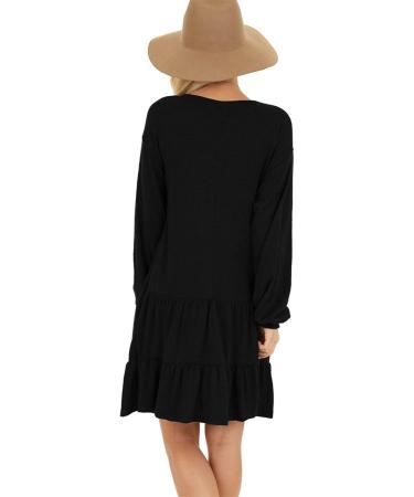 Women's Casual A-line T-Shirt Dress - Elegant Midilange Swing Beach Dress in Black | Perfect for Summer & Leisure - Insinetry XL - Buy Online on GoSupps.com