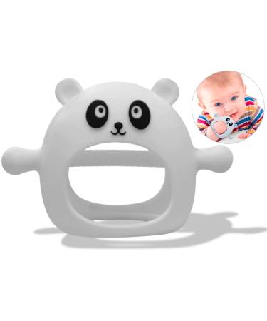 Baby Silicone Teether Toy  Teething Toys for Babies 0-6 Months  BPA Free  for Boy/Girl. Anti Drop Wrist Hand Teethers Baby Chew Toys  for Sucking Needs  for Soothing Teething Pain Relief (White)