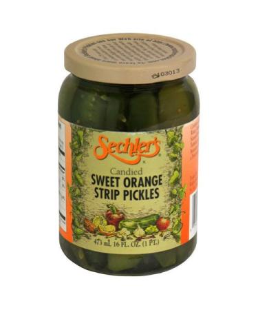 Sechler's Candied Sweet Orange Strip Pickles, 16 Ounce (Pack of 6)