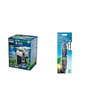 JBL CristalProfi E702 GreenLine Foreign filter for aquariums & 6109200 double tap + quick coupling 44546 60-200 liters Bundle with double tap + quick coupling