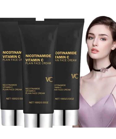 Niacinamide Vitamin C Black Tube Skin Cream Multifunctional Smooth Hydrating Niacinamide Makeup Cream Natural Non-Sticky Bare Makeup Cream Vitamin C Face Cream Suitable for all Skin