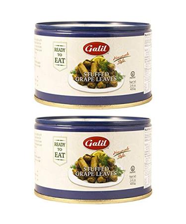 Galil Stuffed Grape Leaves Non-GMO, 14oz Can (2-Pack)