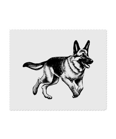 2 x Microfiber Cleaning Cloths "Joyful German Shepherd in Full Stride" (LC00022887)