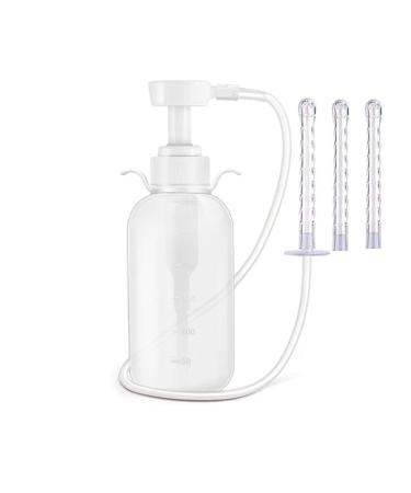 lifevv Medical Manual Pressure Reusable Vaginal Cleansing and Enema Douche System Kit with 3 Nozzle Tips(300ML)-10 oz