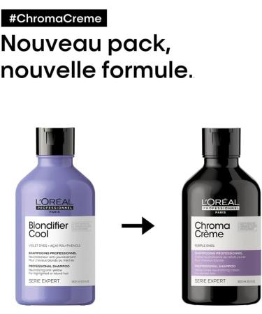L'Or al Professionnel | Neutralizing Shampoo for Blonde to Platinum Blonde Hair Anti-Yellow Tones Care Formula Chroma Cr me Violet Serie Expert - Buy Online on GoSupps.com