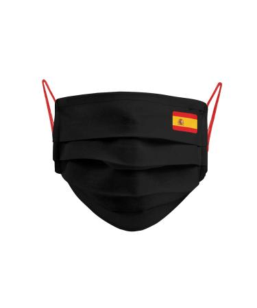 Cencibel Smart Casual Mask with Spanish Flag Small Black Background Black One size