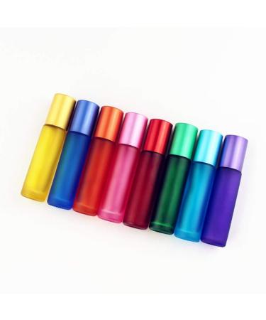 8 Pack 10ml Frosted Glass Roll On Bottles | Portable Essential Oil Roller Bottles with Stainless Steel Balls | Buy Empty Perfume Bottles Internationally - Buy Online on GoSupps.com