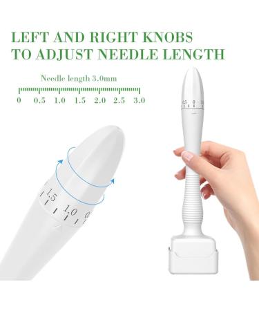 HOVCEH Derma Stamp 0-3 mm Adjustable Microneedling Stamp with 140 Pins Microneedling Pen Dermapen Microneedling Professional Derma Manual Pen for Face Body Hair Beard Growth at Home - Buy Online on GoSupps.com