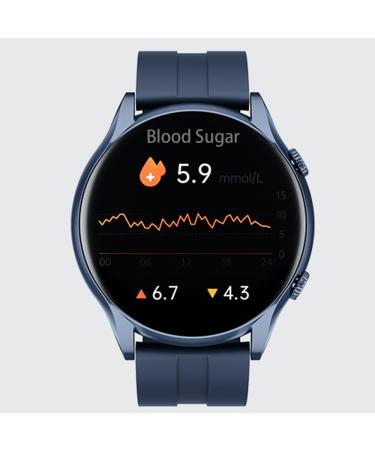 Blood Glucose Monitoring Smart Watch Non Invasive Blood Sugar Smart Watch for Diabetics Fitness Smart Watch Painless Blood Glucose Testing Bluetooth Fashionable Watch 2023 Upgrade (Blue) D21-Blue