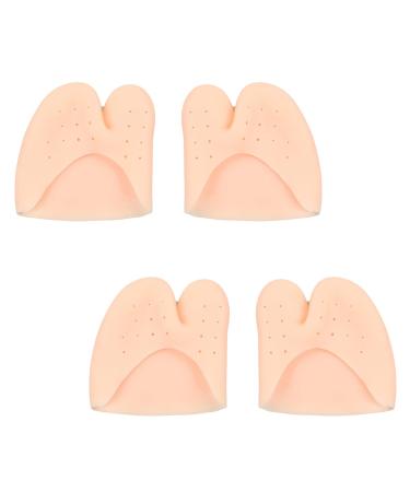 2 Pairs Silicone Toe Protectors for Women Soft Breathable Toe Covers Comfortable Forefoot Pads for Pointe Shoes Reusable Toe Separator Sleeve Protection Cushion for Yoga Ballet Dancers and Athletes Beige